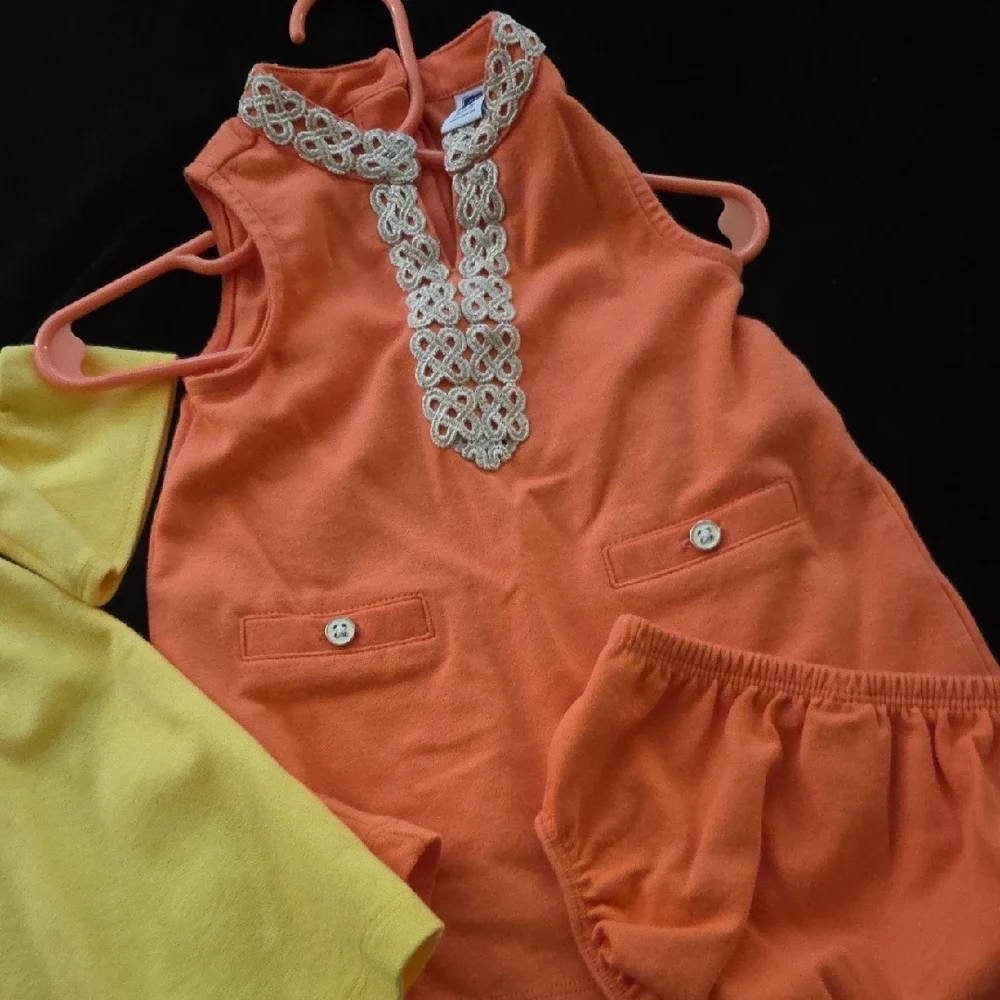 Janie and Jack Yellow and Orange Diaper Cover Set